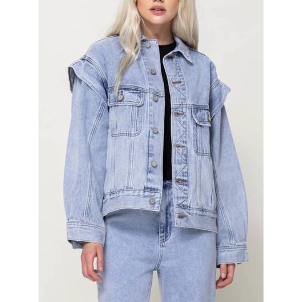 Vervet By Flying Monkey Blue Denim Jacket Small